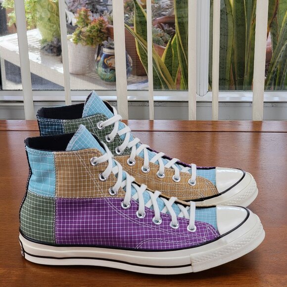 Converse Mens Chuck 70 Hi Quad Ripstop 166317C Dewberry/Iced Coffe/Egret Sze 9.5 - Picture 2 of 13